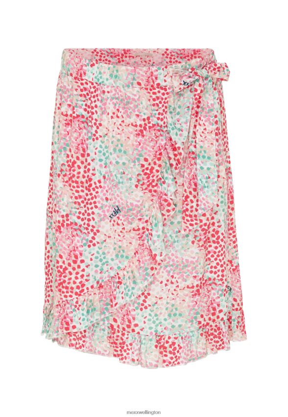 Women Mexx Pink Printed Wrap Skirt Aqua Green 2B480T24