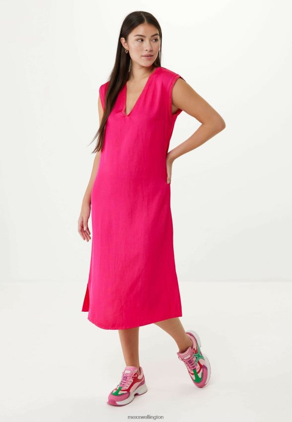 Women Mexx Pink Sleeveless V-neck Dress Hot 2B480T16