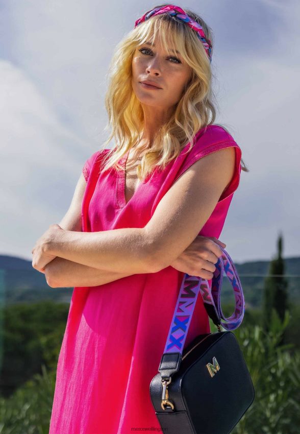 Women Mexx Pink Sleeveless V-neck Dress Hot 2B480T16