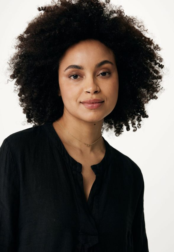 Women Mexx Schwarz Linen Dress Black 2B480T39