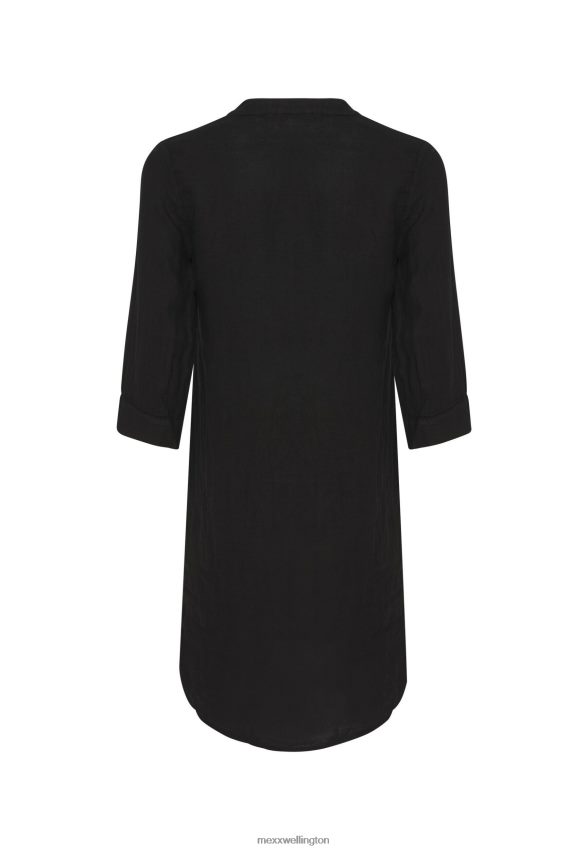 Women Mexx Schwarz Linen Dress Black 2B480T39