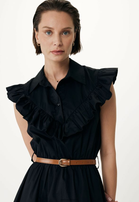 Women Mexx Schwarz Ruffle Dress Black 2B480T59