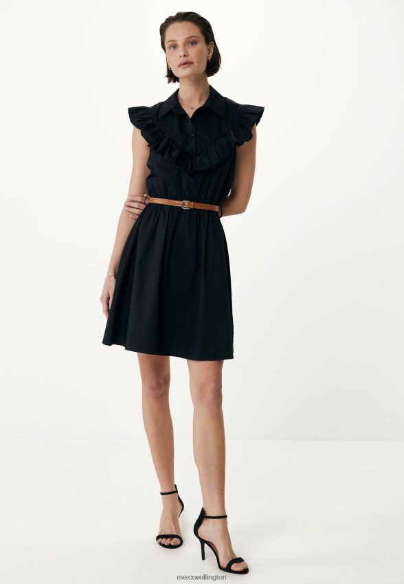 Women Mexx Schwarz Ruffle Dress Black 2B480T59