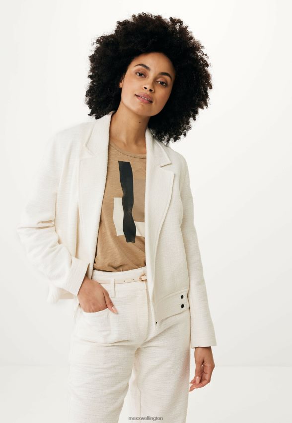 Women Mexx Beige Bomber Jacket Cream White 2B480T44