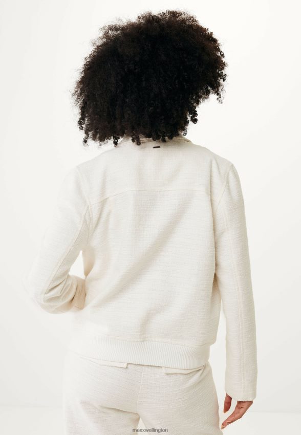Women Mexx Beige Bomber Jacket Cream White 2B480T44