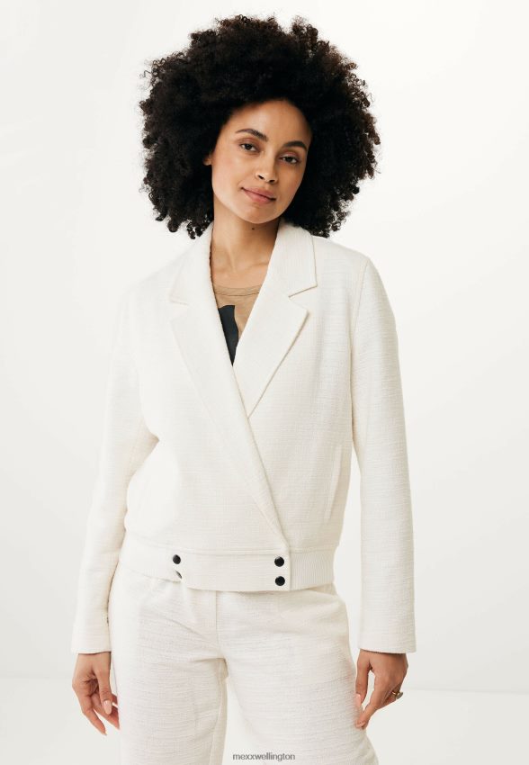 Women Mexx Beige Bomber Jacket Cream White 2B480T44