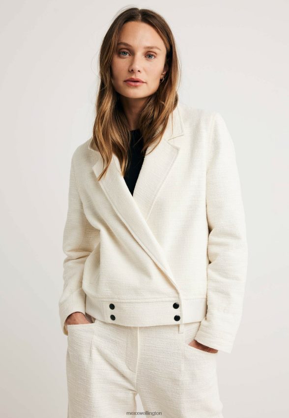 Women Mexx Beige Bomber Jacket Cream White 2B480T44