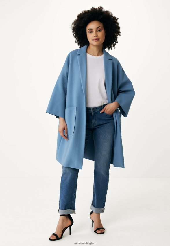 Women Mexx Blue Oversized Coat Baby 2B480T114