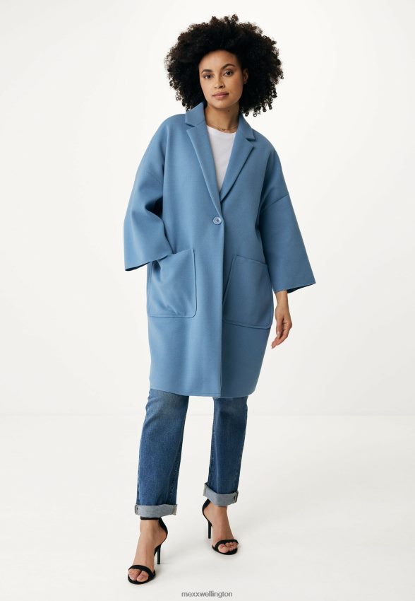 Women Mexx Blue Oversized Coat Baby 2B480T114