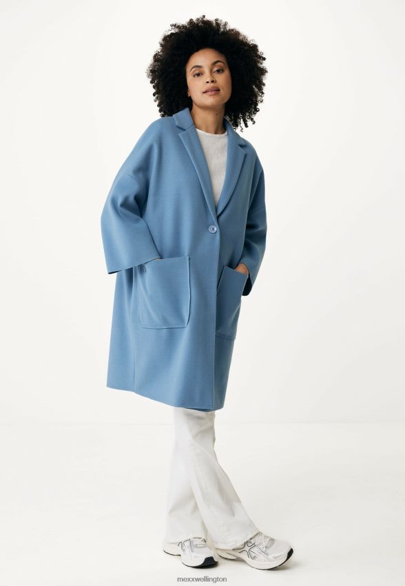 Women Mexx Blue Oversized Coat Baby 2B480T114