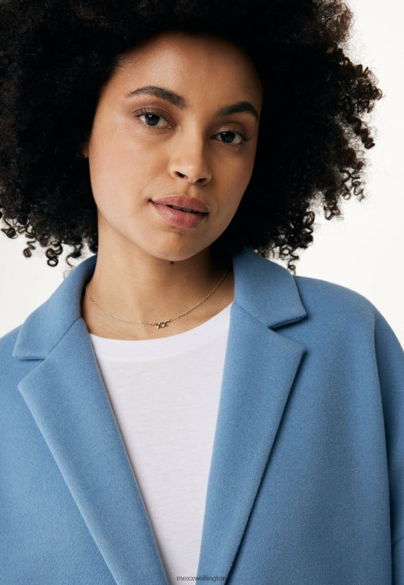 Women Mexx Blue Oversized Coat Baby 2B480T114