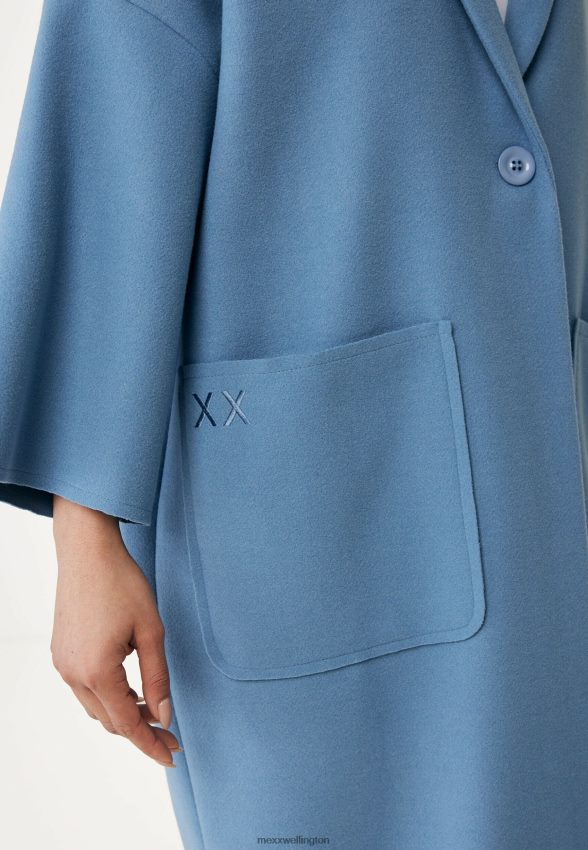 Women Mexx Blue Oversized Coat Baby 2B480T114