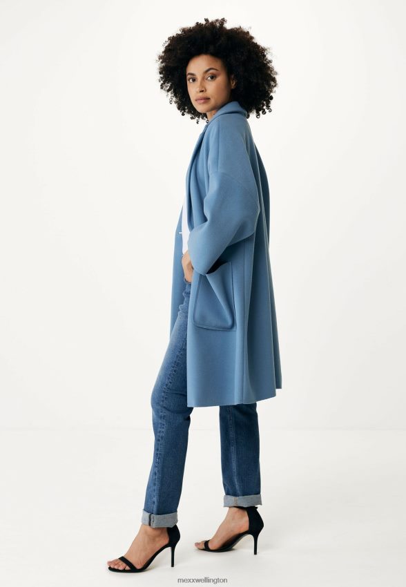 Women Mexx Blue Oversized Coat Baby 2B480T114
