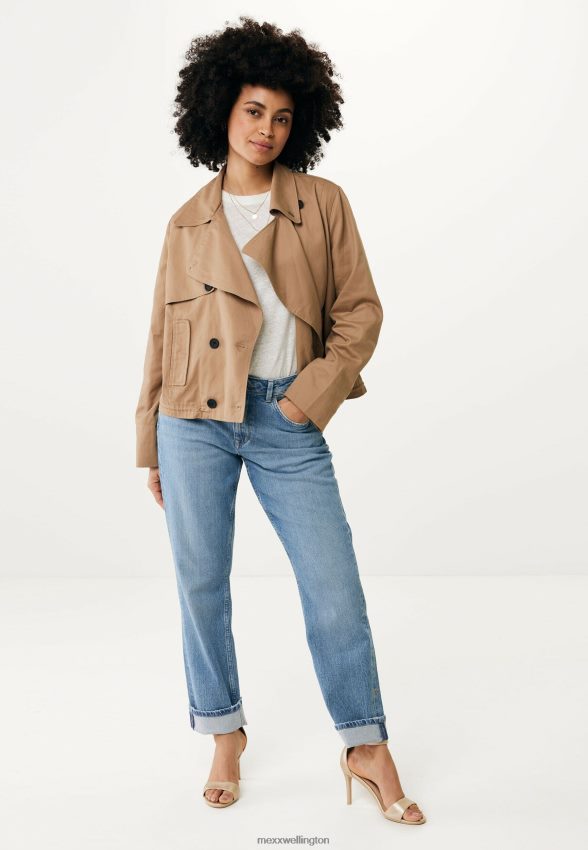 Women Mexx Brown Short Trenchcoat Oversized Dark Sand 2B480T40