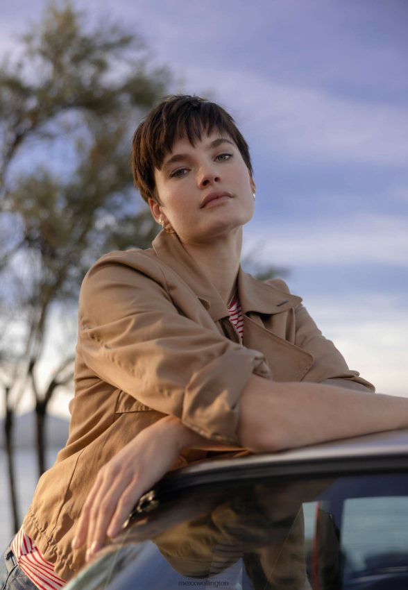 Women Mexx Brown Short Trenchcoat Oversized Dark Sand 2B480T40