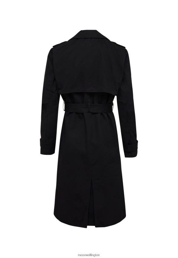 Women Mexx Schwarz Double Breasted Trenchcoat Black 2B480T95