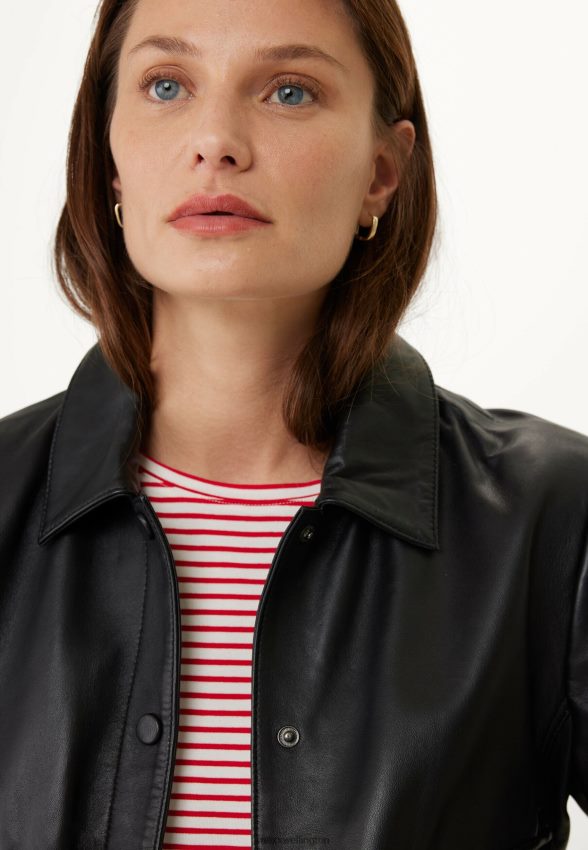 Women Mexx Schwarz Leather Jacket Black 2B480T94