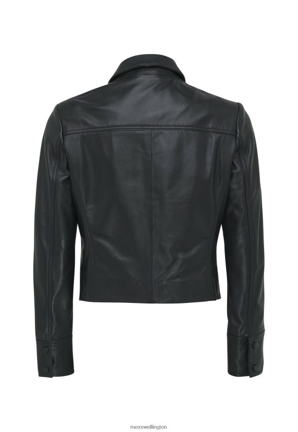 Women Mexx Schwarz Leather Jacket Black 2B480T94