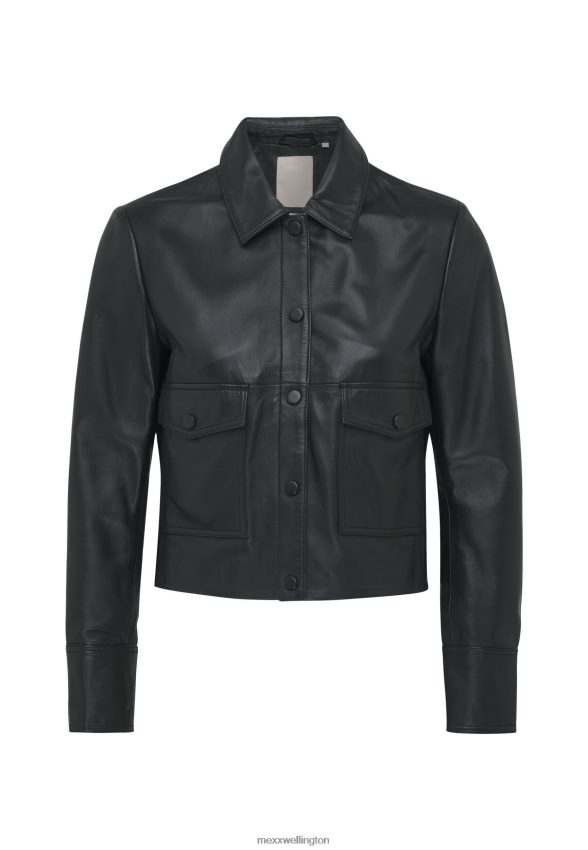 Women Mexx Schwarz Leather Jacket Black 2B480T94