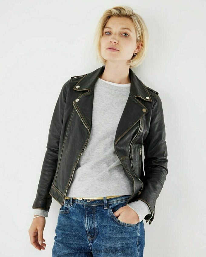 Women Mexx Schwarz Milou Leather Jacket Black 2B480T171
