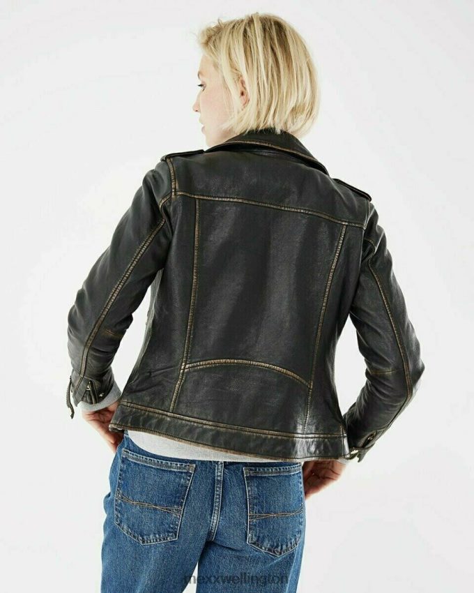 Women Mexx Schwarz Milou Leather Jacket Black 2B480T171