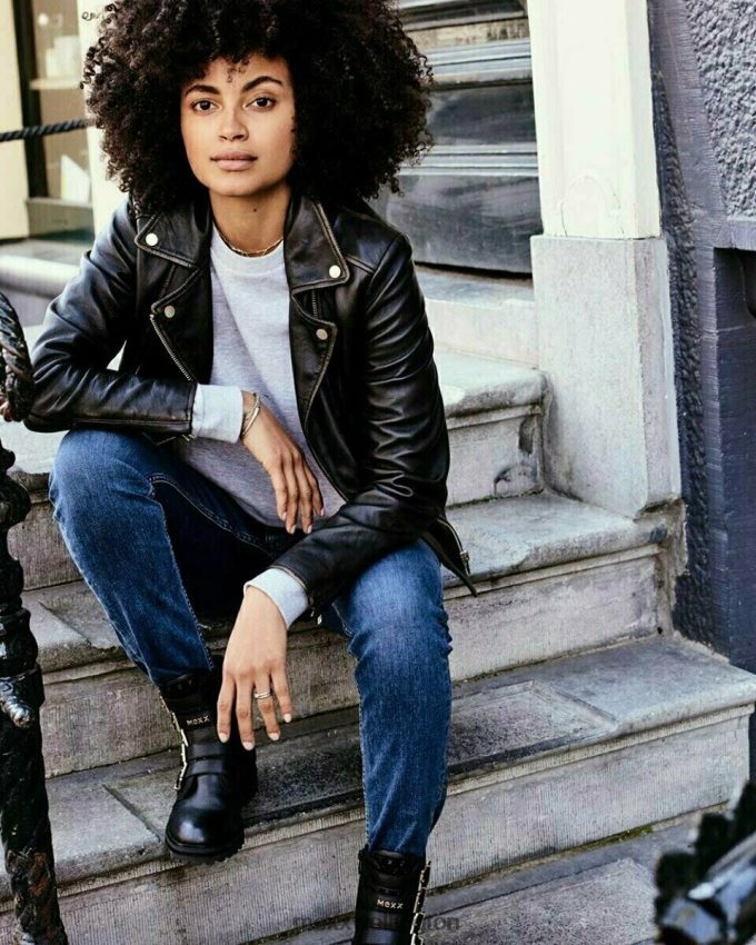 Women Mexx Schwarz Milou Leather Jacket Black 2B480T171