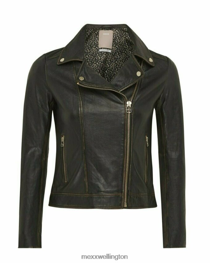 Women Mexx Schwarz Milou Leather Jacket Black 2B480T171