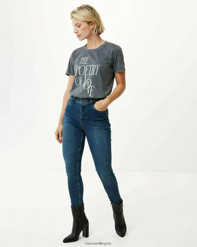 Women Mexx Blue Andrea High Waist Jeans Dark 2B480T161