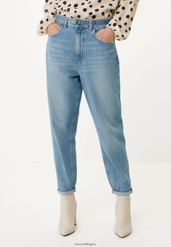 Women Mexx Blue High Waist Mom Jeans Crown Bleach 2B480T21