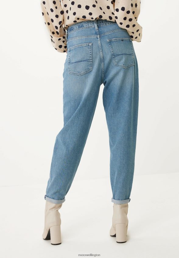 Women Mexx Blue High Waist Mom Jeans Crown Bleach 2B480T21