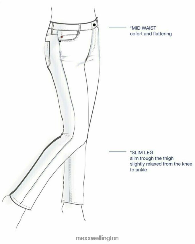 Women Mexx Blue Jenna Mid Waist Jeans 2B480T206