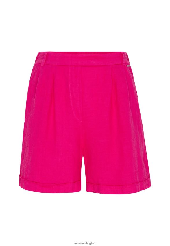 Women Mexx Pink Linen Shorts Hot 2B480T49