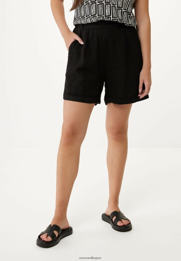Women Mexx Schwarz Linen Shorts Black 2B480T50
