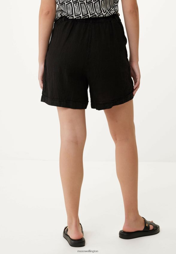 Women Mexx Schwarz Linen Shorts Black 2B480T50