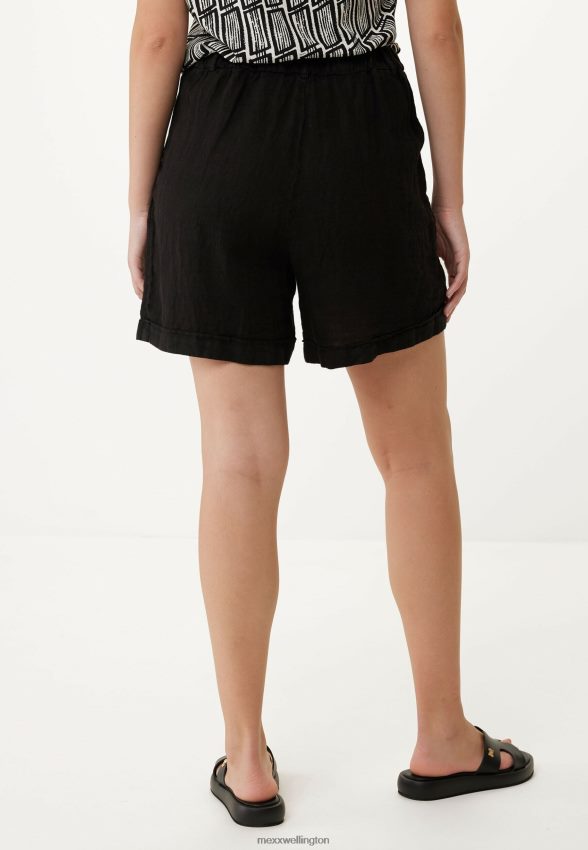 Women Mexx Schwarz Linen Shorts Black 2B480T50