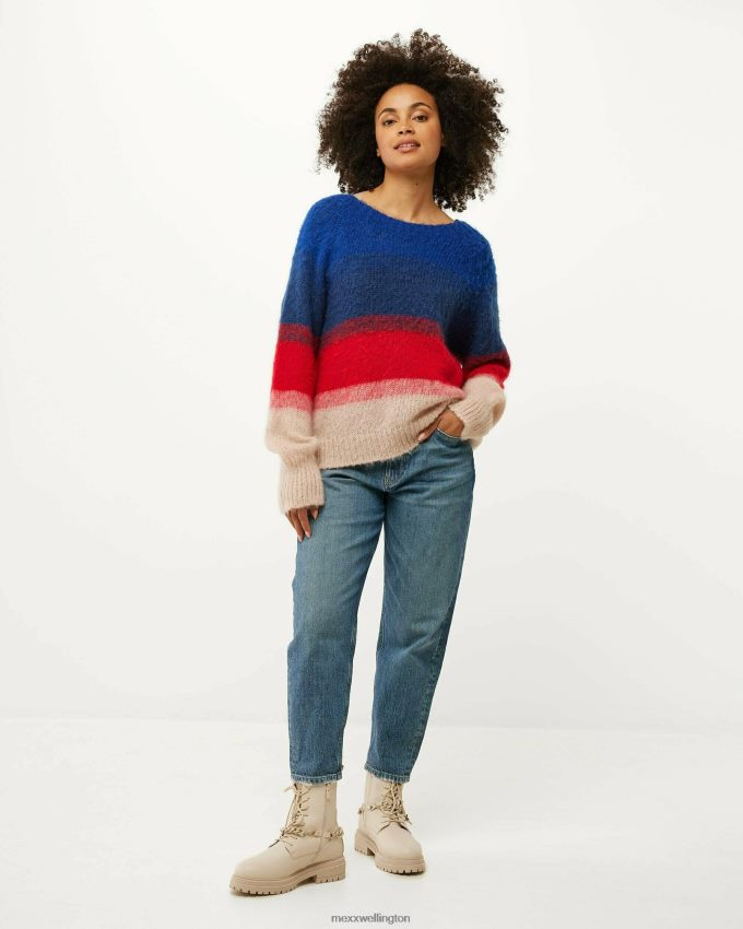 Women Mexx Blue Knitted Sweater Dark 2B480T159