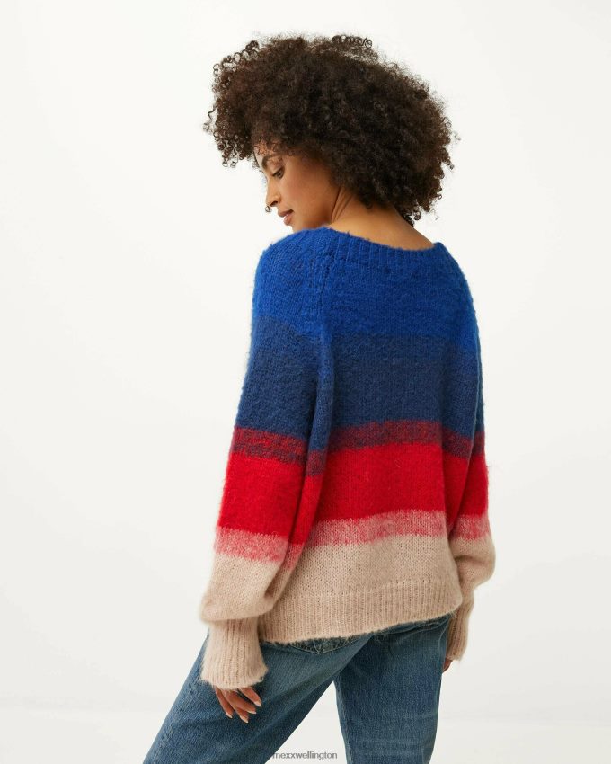 Women Mexx Blue Knitted Sweater Dark 2B480T159