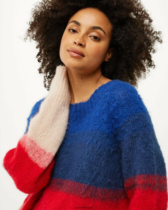 Women Mexx Blue Knitted Sweater Dark 2B480T159