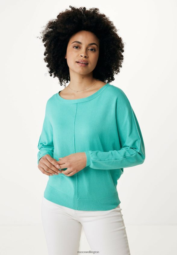 Women Mexx Green Boatneck Top Aqua 2B480T121