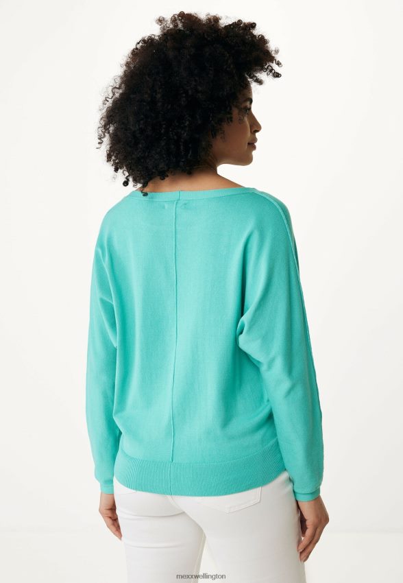 Women Mexx Green Boatneck Top Aqua 2B480T121