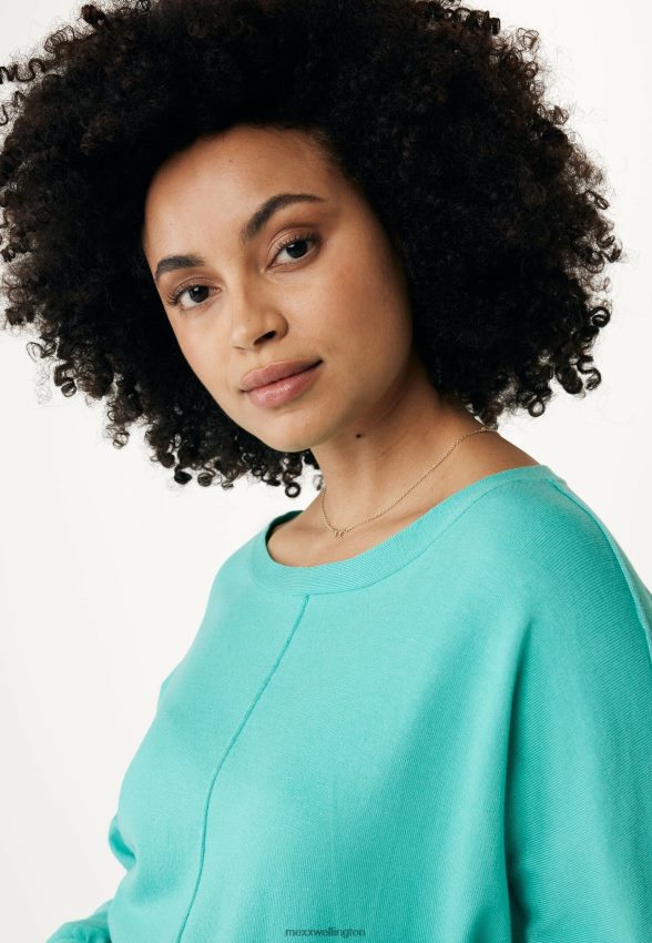 Women Mexx Green Boatneck Top Aqua 2B480T121