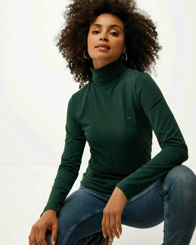 Women Mexx Green Turtle Neck Sweater Dark 2B480T160