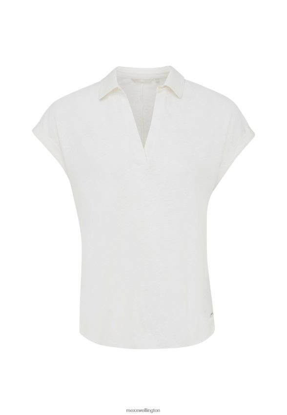 Women Mexx Beige Short Sleeve Polo Tee Off White 2B480T3
