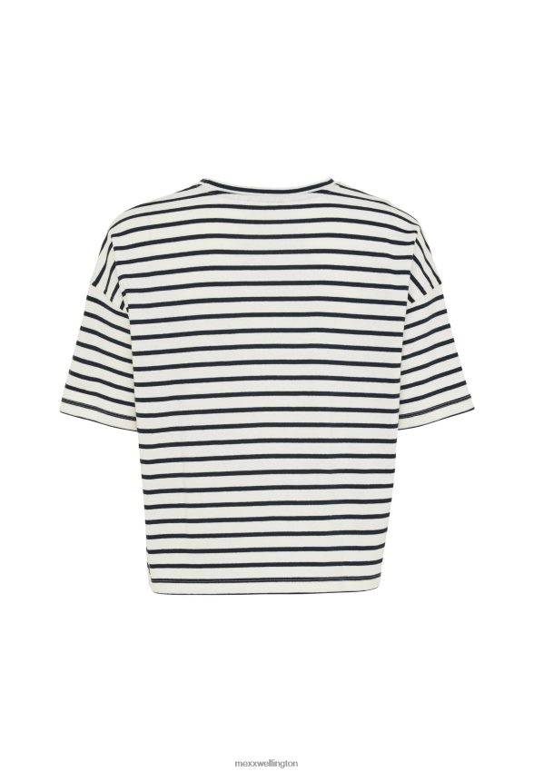 Women Mexx Beige Striped Short Sleeve T-shirt 2B480T19