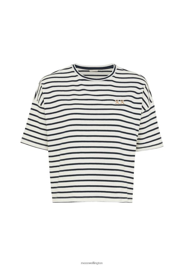 Women Mexx Beige Striped Short Sleeve T-shirt 2B480T19