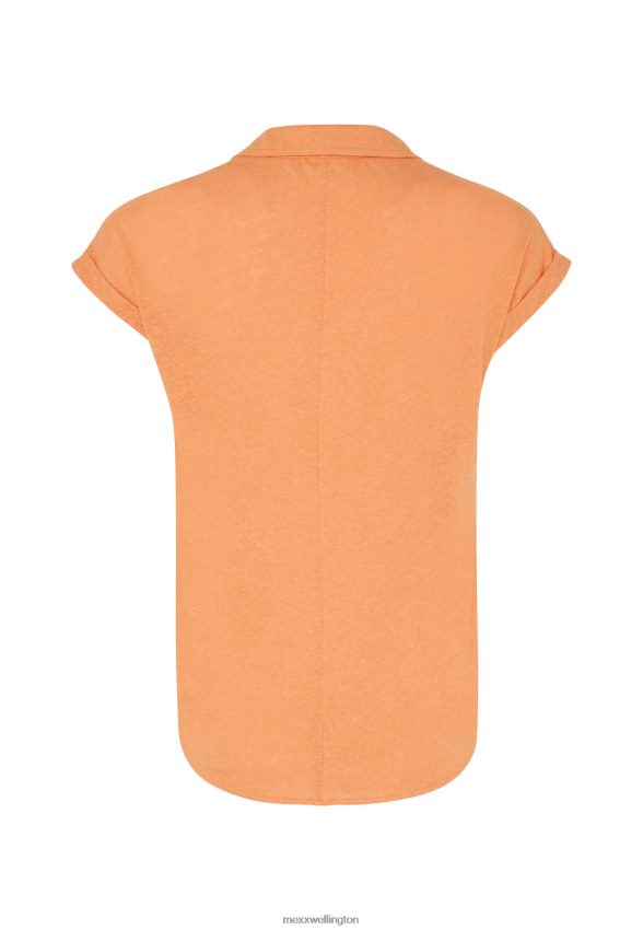 Women Mexx Orange Short Sleeve Polo Tee 2B480T76