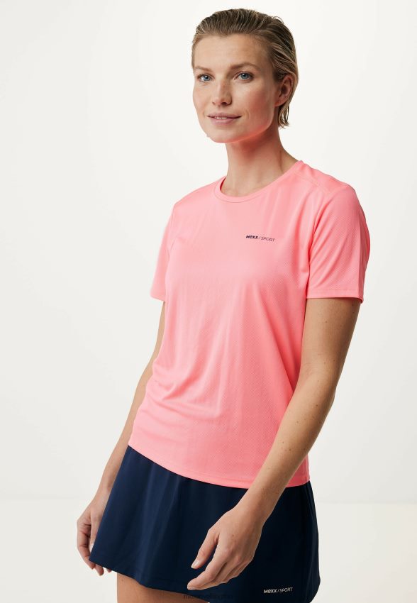Women Mexx Pink Short Sleeve Sport T-shirt Neon 2B480T222