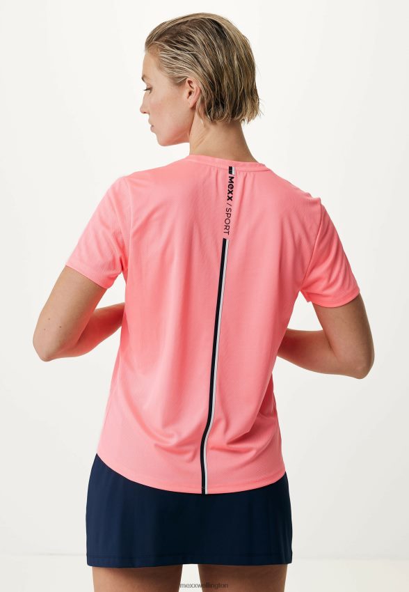 Women Mexx Pink Short Sleeve Sport T-shirt Neon 2B480T222