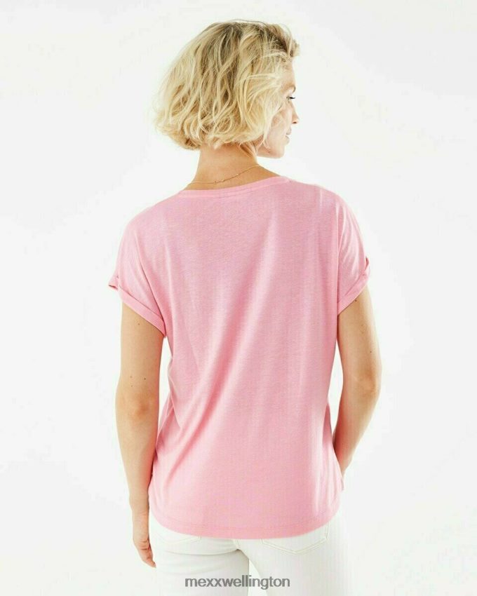 Women Mexx Pink V-neck Tee 2B480T187