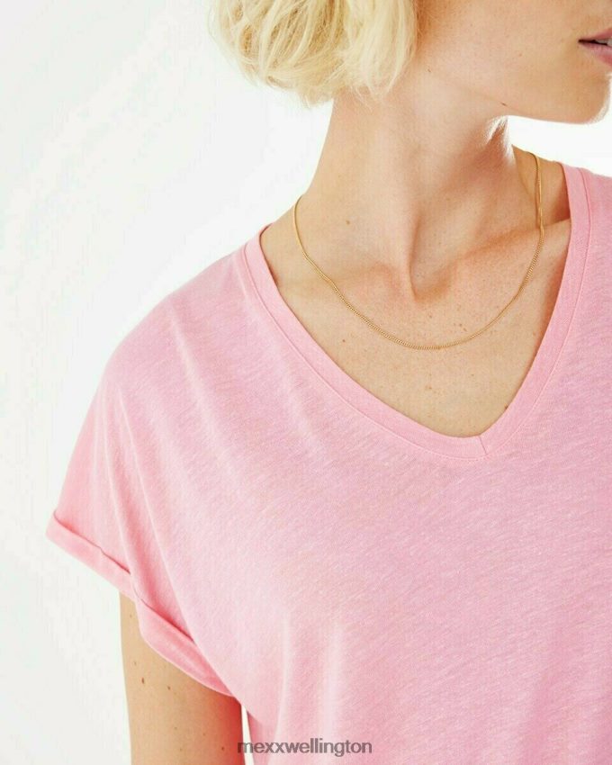 Women Mexx Pink V-neck Tee 2B480T187
